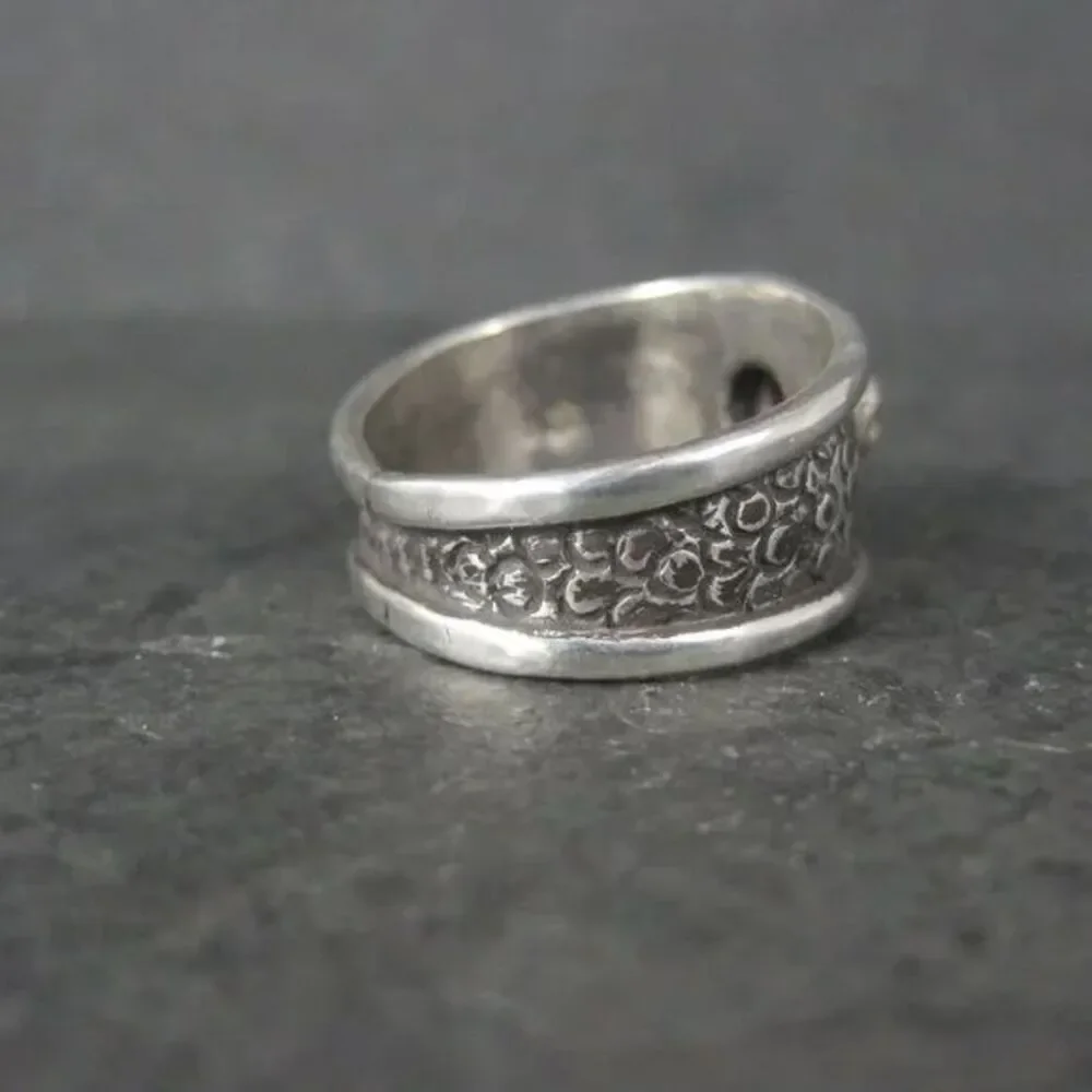 Gothic Sterling Garnet Ring Size 9 One of a Kind